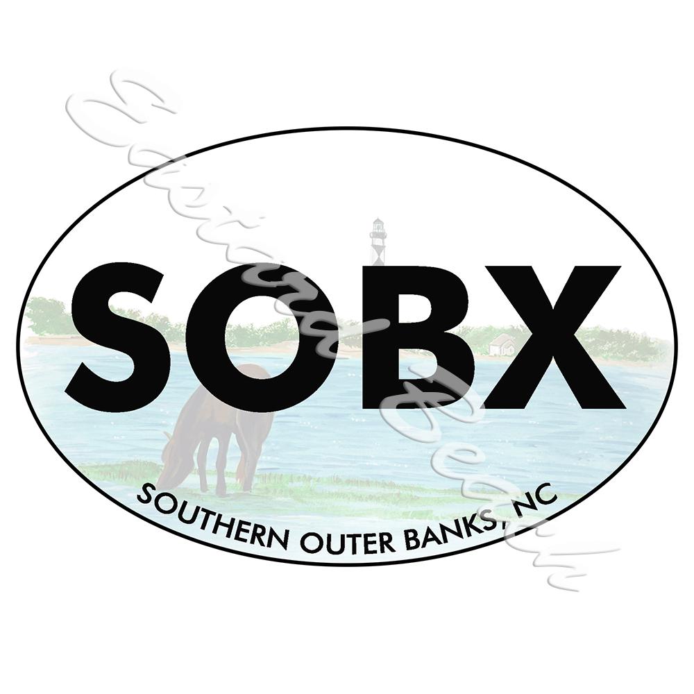 SOBX - Southern Outer Banks Lighthouse - Printed Vinyl Decal - Click Image to Close