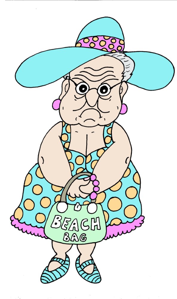 Old Lady at the Beach - Click Image to Close