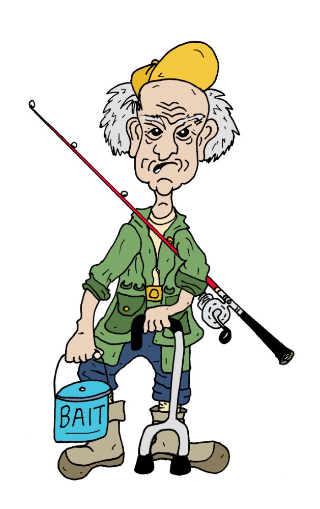 Old Man Going Fishing - Click Image to Close