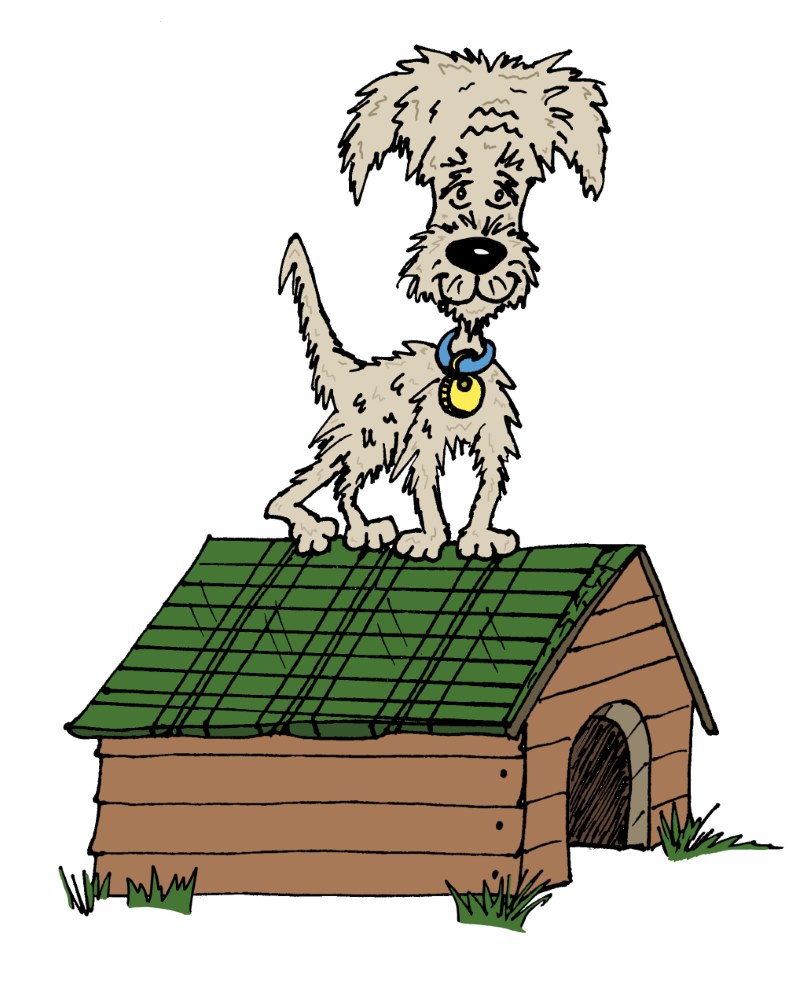 Doggy on Doghouse - Click Image to Close