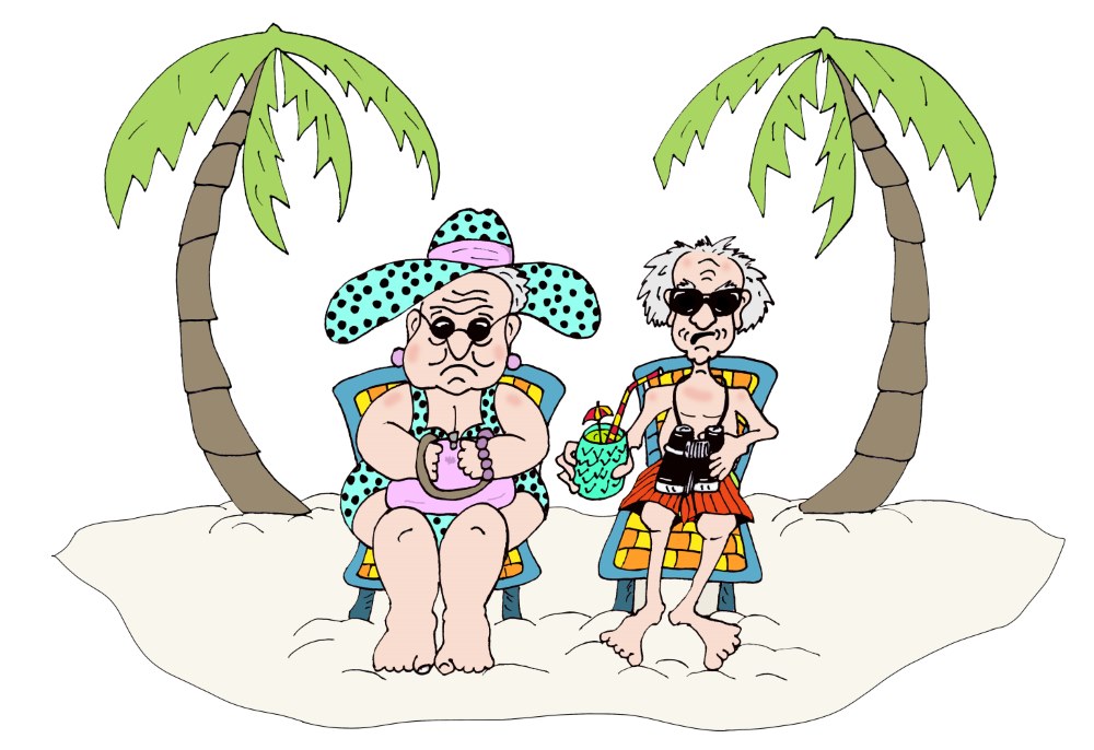Oldsters at the Beach - Click Image to Close