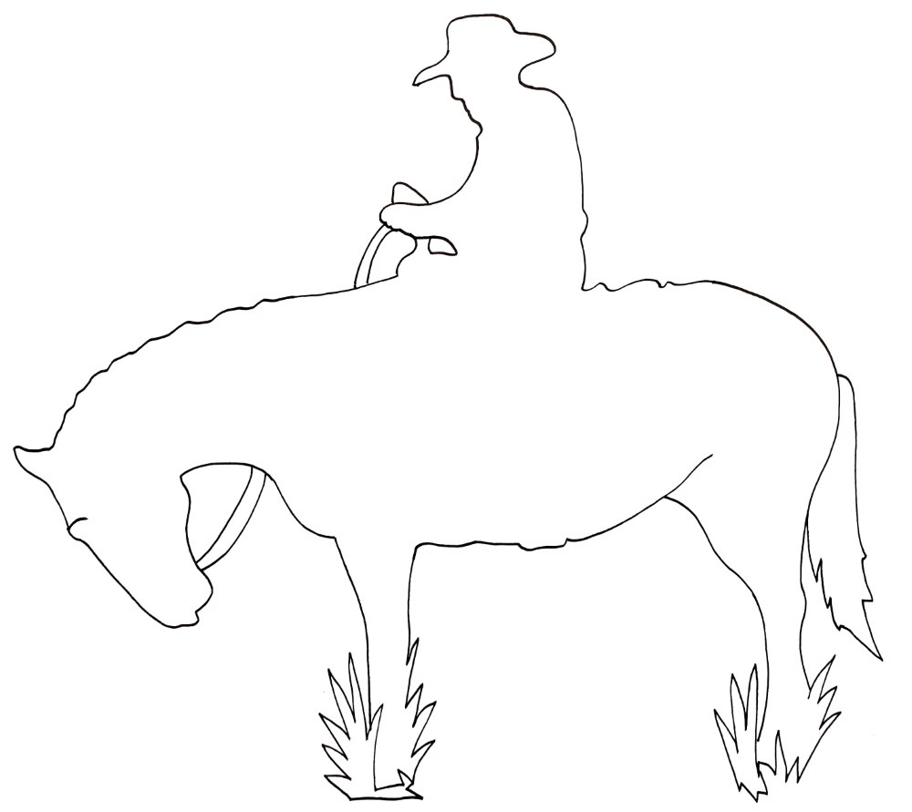 Horseback Rider Outline - Click Image to Close
