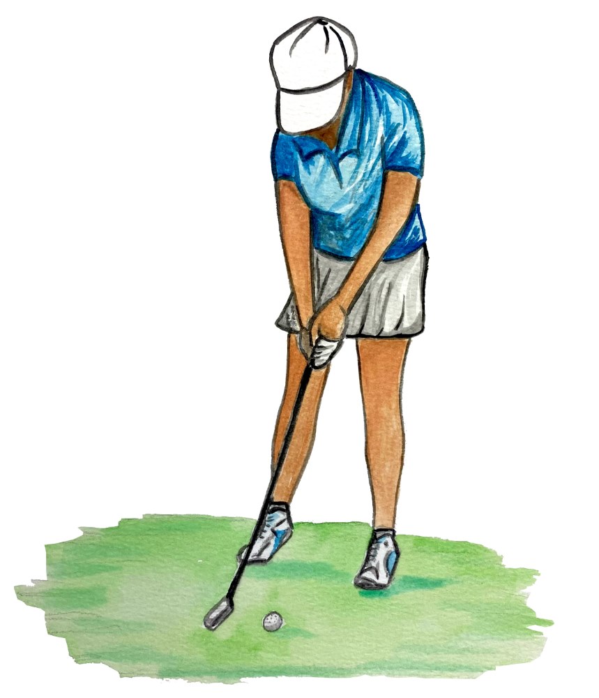 Female Golfer Putting - Click Image to Close