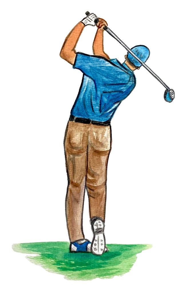 Male Golfer Teeing Off - Click Image to Close