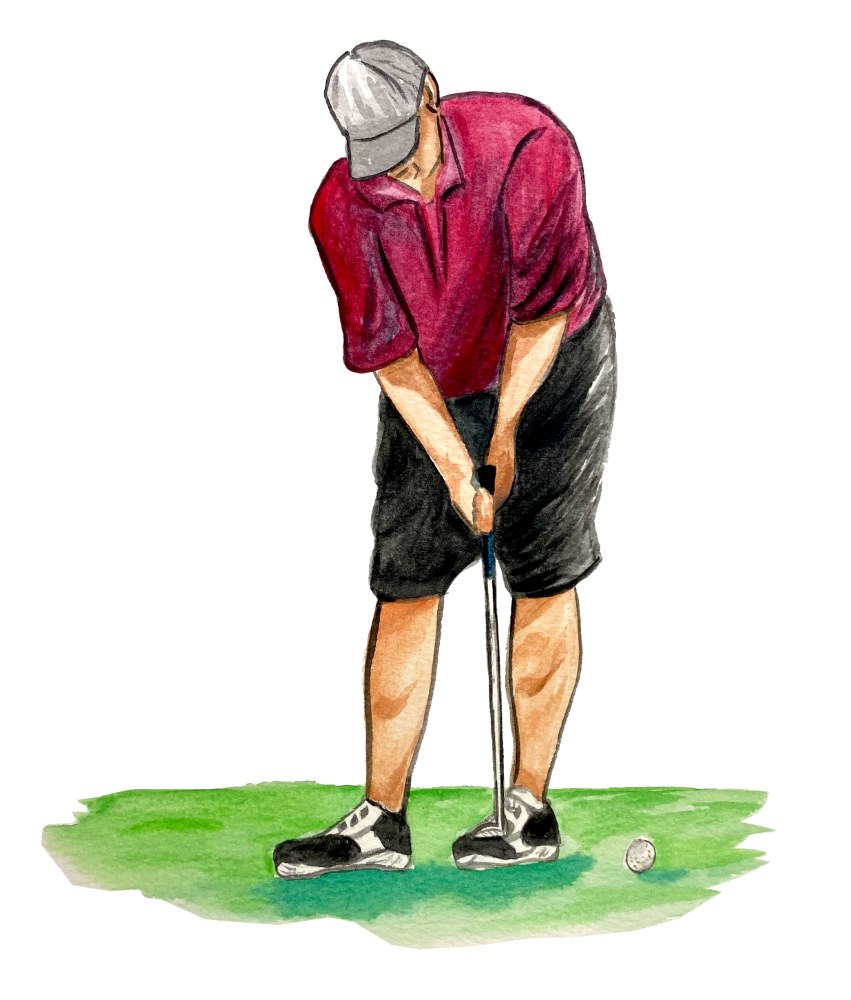 Male Golfer Putting - Click Image to Close