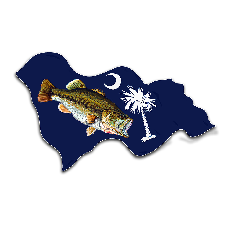 South Carolina Flag with Bass