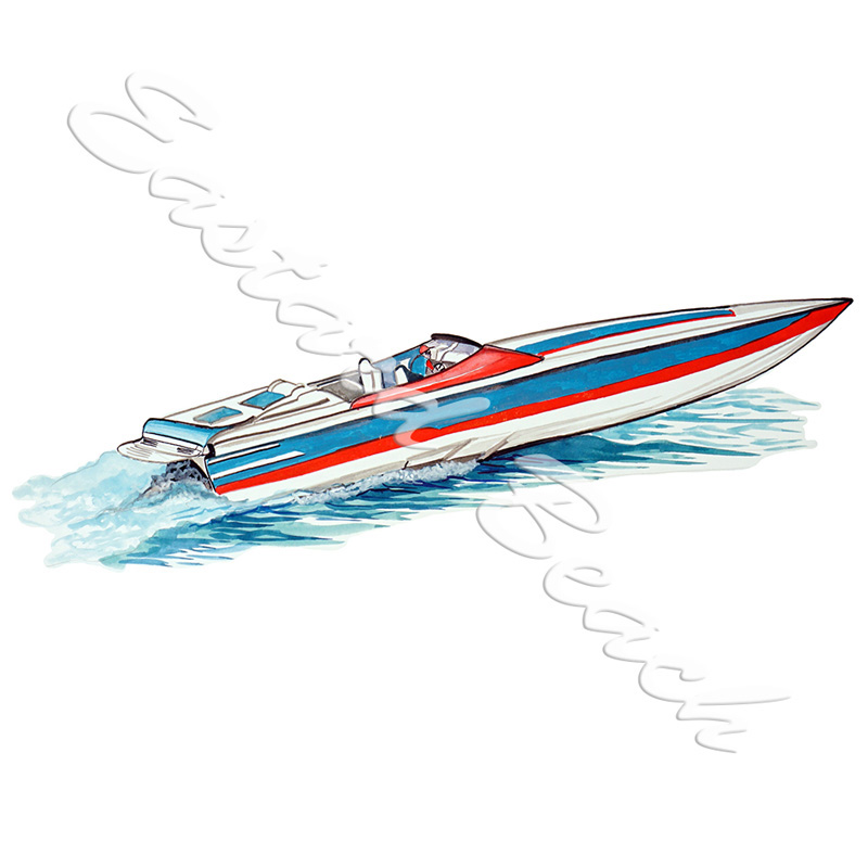Speed Boat - Vinyl Printed Decal - Click Image to Close