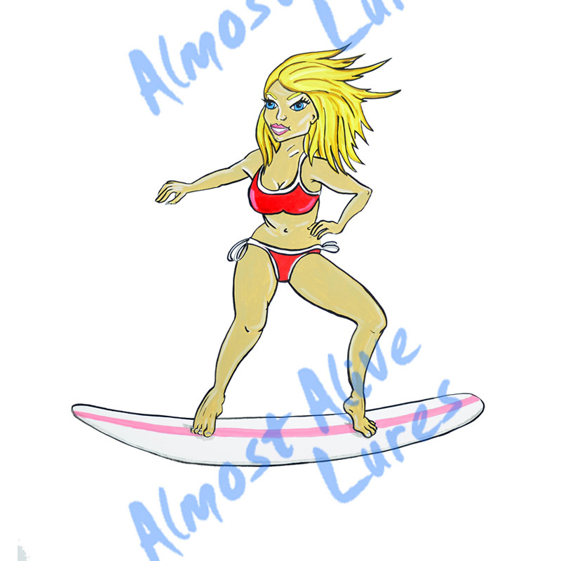 Surfer Girl - Printed Vinyl Decal - Click Image to Close