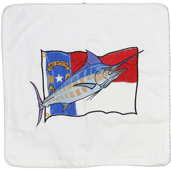 MARLIN NORTH CAROLINA STATE FLAG INDOOR OUTDOOR CUSHION WHITE
