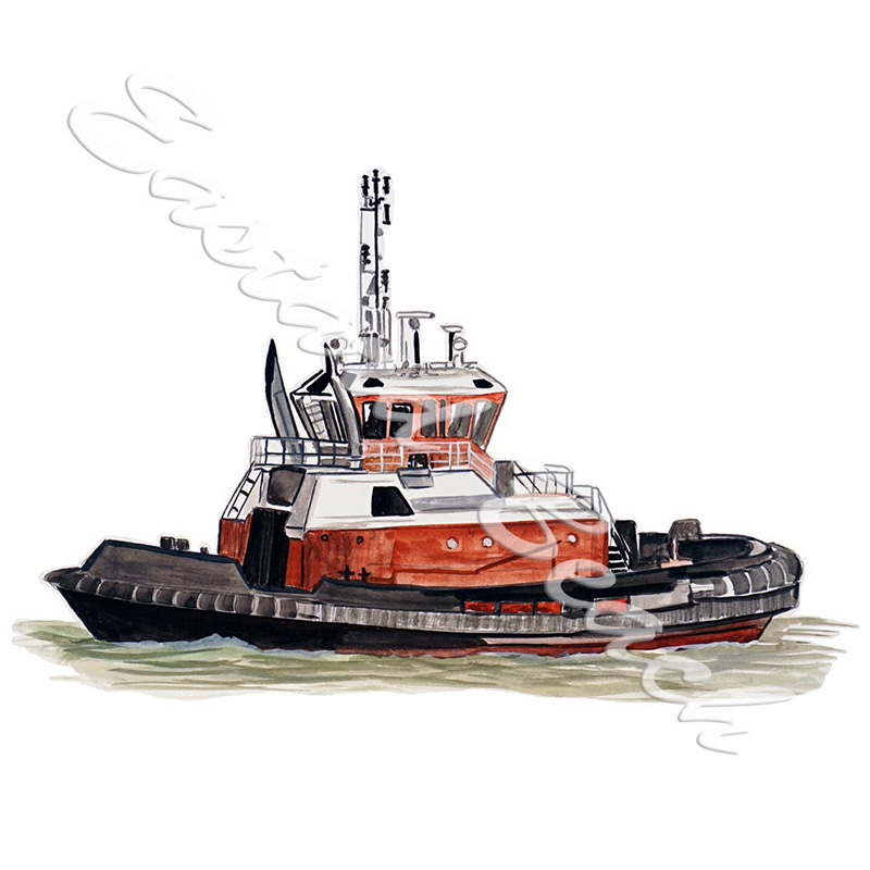 Tugboat - Vinyl Printed Decal - Click Image to Close