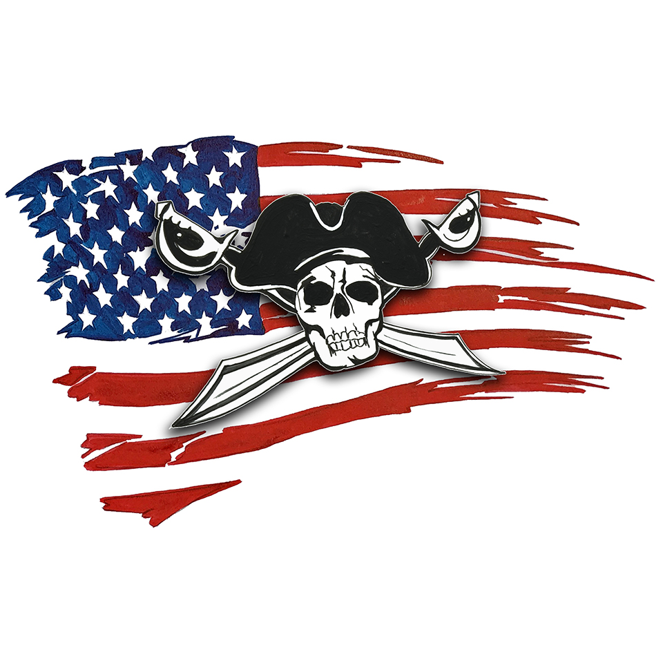 USA Flag - Pirate w/ Cross Swords