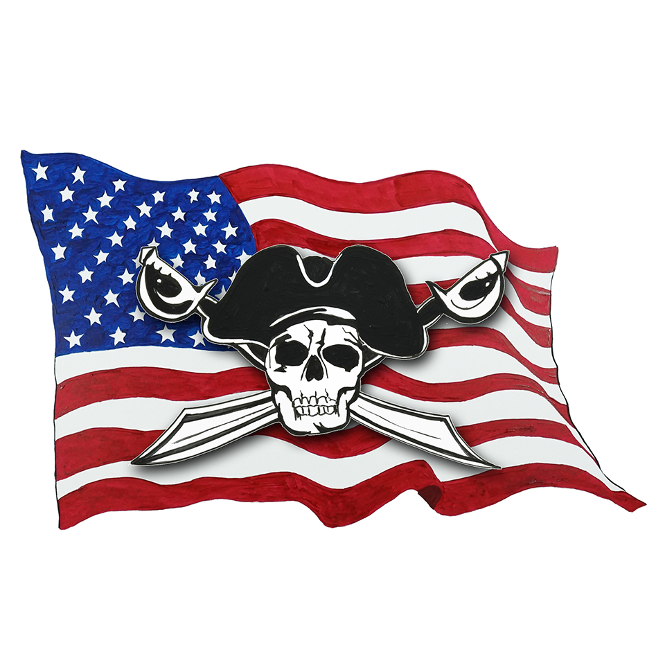 USA Flag - Pirate w/ Cross Swords - Click Image to Close