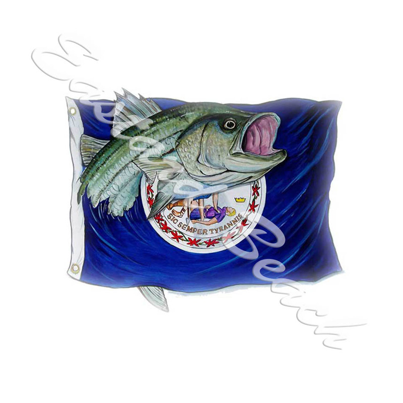 Virginia Flag & Striped Bass [STK810] - $6.99 
