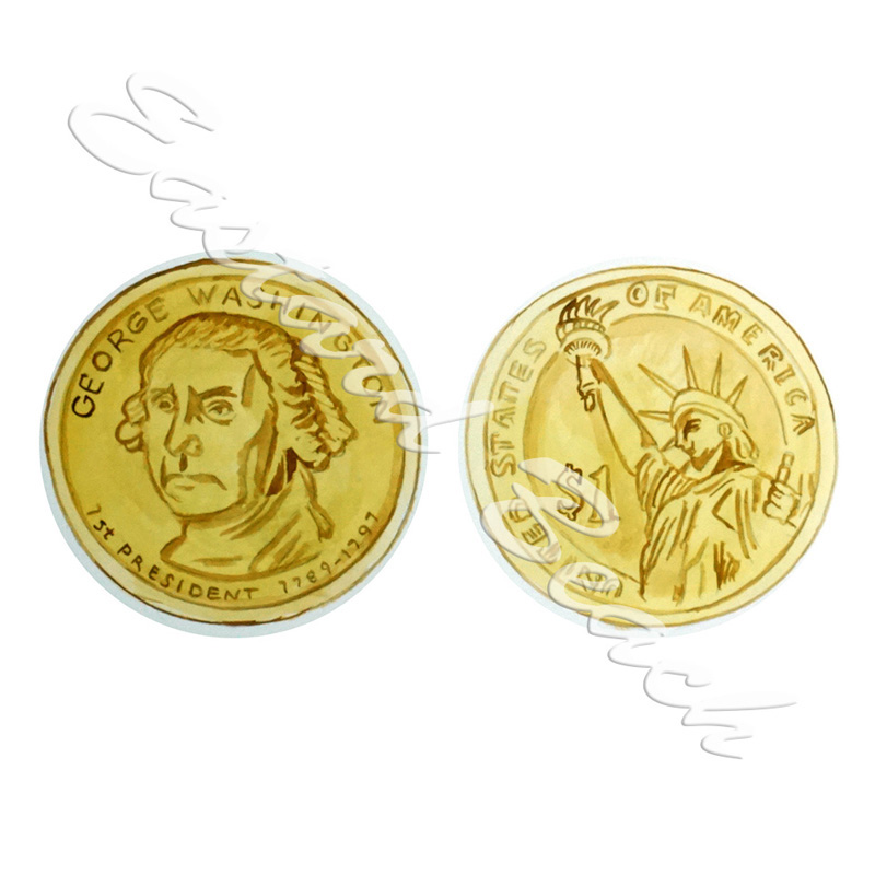 Washington $1 Gold Coin - Click Image to Close