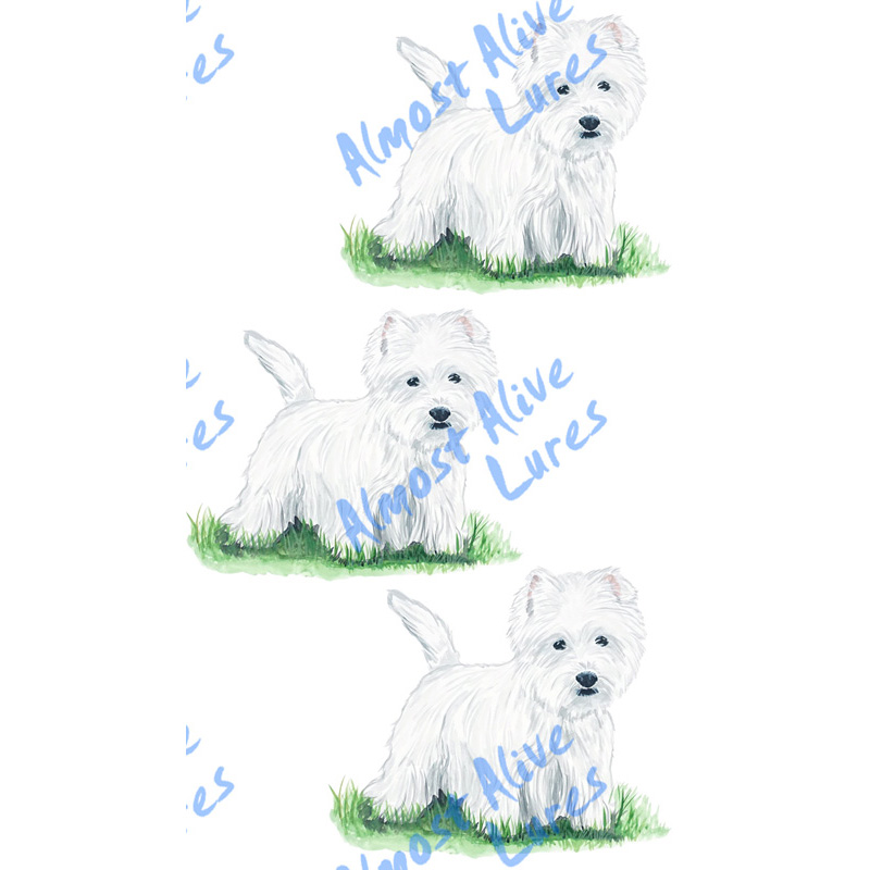 West Highland Terrier - Minis Set of 3 Printed Vinyl Decals - Click Image to Close