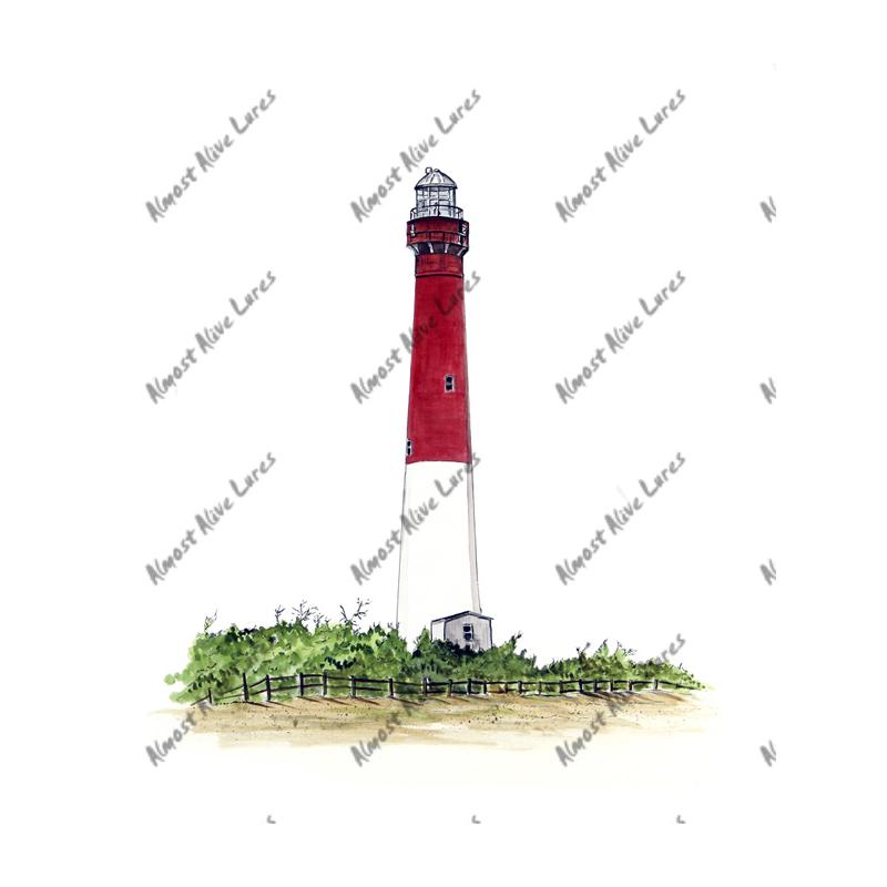 Barnegat Lighthouse - Printed Vinyl Decal - Click Image to Close
