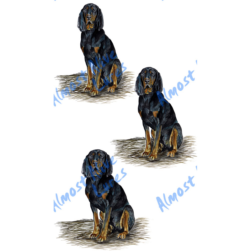 Coonhound Dog - Minis Set of 3 Printed Vinyl Decals - Click Image to Close