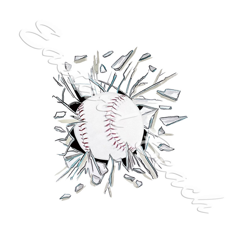 Broken Glass Baseball - Click Image to Close