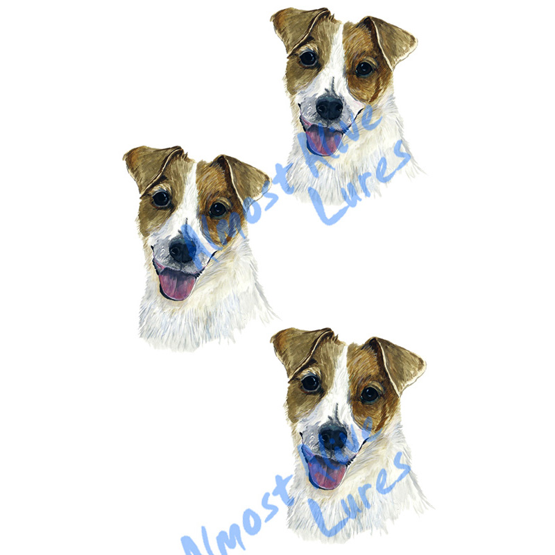 Jack Russel - Minis Set of 3 Printed Vinyl Decals - Click Image to Close