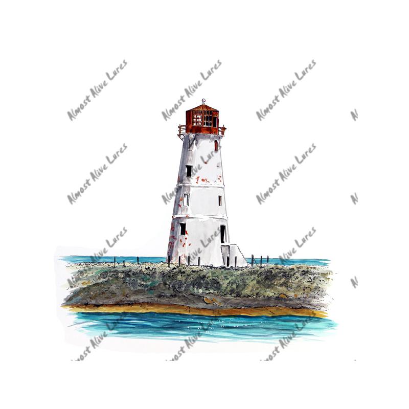 Nassau Harbour Lighthouse - Printed Vinyl Decal - Click Image to Close