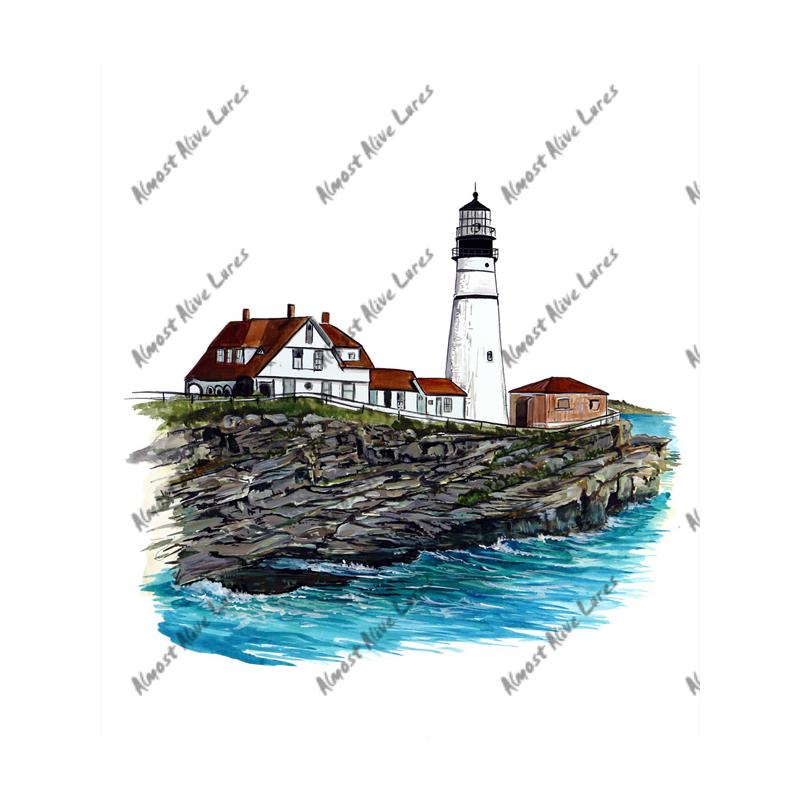 Portland Head Lighthouse - Printed Vinyl Decal - Click Image to Close